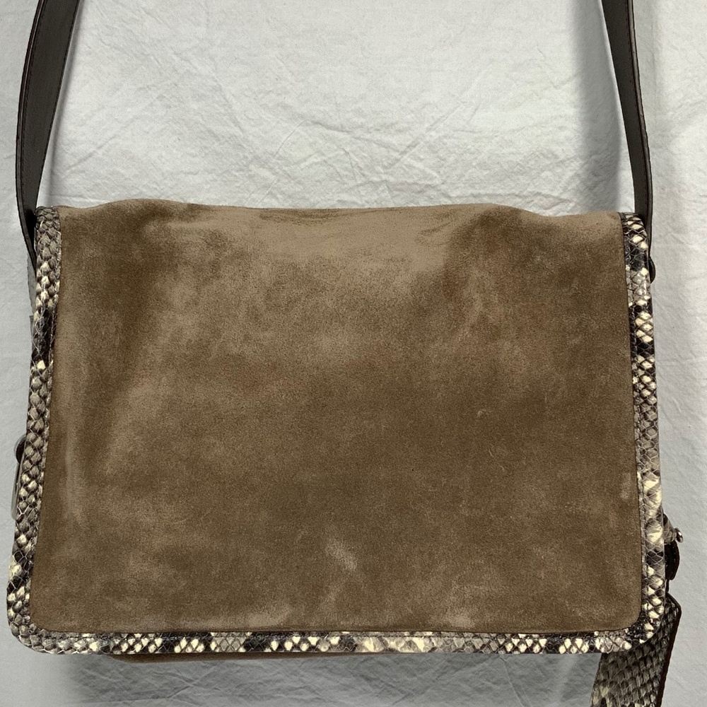 NWT - Michael Kors Large Suede Flap Hewitt Messenger - Picture 6 of 14
